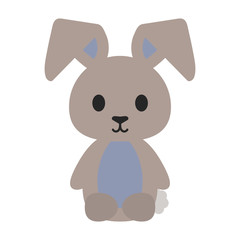 Obraz na płótnie Canvas Stuffed Animal Bunny Rabbit Illustration - Cute stuffed animal bunny rabbit with floppy ears and fluffy tail