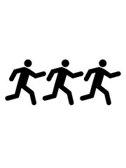 Fototapeta na wymiar team freunde cool piktogramm gehen schnell rennen wettrennen logo clipart triathlon schnell gesund laufen