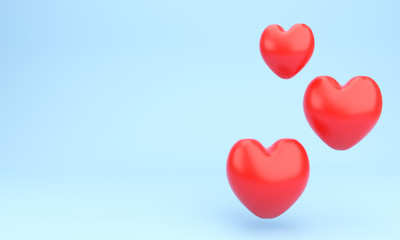 Creative abstract love, wedding marriage ceremony and Valentine's Day celebration concept: red glossy shiny heart shape isolated on white background with reflection effect - Illustration