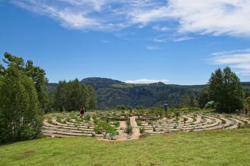 Fototapeta na wymiar The Labyrinth in Hogsback, South Africa. This is a popular tourist attraction and landmark. 