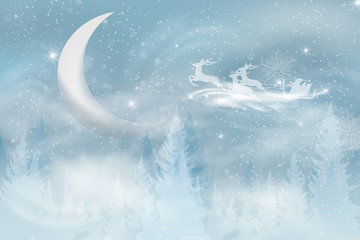 Obraz na płótnie Canvas Winter landscape background with falling snow.