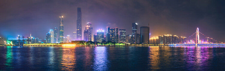 Naklejka premium Guangzhou skyline. Guangzhou, China