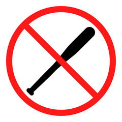 no baseball bat sign