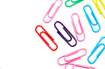 paper clips on a white background, isolate, for designers 