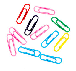 paper clips on a white background, isolate, for designers 