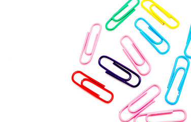 paper clips on a white background, isolate, for designers 