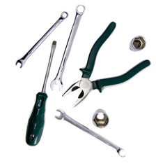 tools set isolated on white background with clipping path