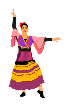 dancer colorful dress dancing pose clip art preview