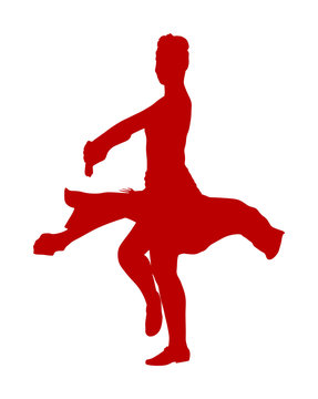 red dancer silhouette performing clip art preview