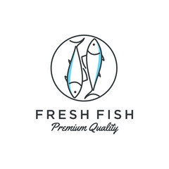 fish logo seafood badge design. tuna fish logo emblem label seafood vector icon. Creative symbol of fishing club or online shop.