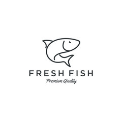 fish logo seafood badge design. tuna fish logo emblem label seafood vector icon. Creative symbol of fishing club or online shop.