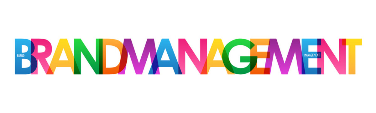 BRAND MANAGEMENT colorful typography banner