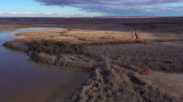 Aerial view, El Taray Lagoon, Quero, Toledo, Castilla la Mancha, Spain, Europe