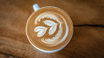 Hot Latte Coffee With Latte Art