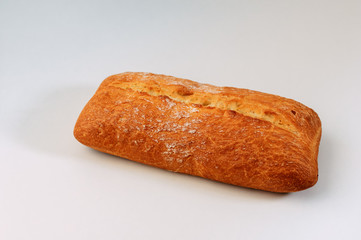 Fresh gluten free grain bread with seeds isolated on white background.