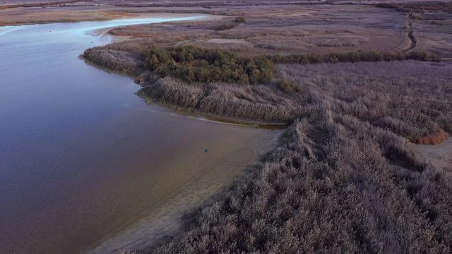 Aerial view, El Taray Lagoon, Quero, Toledo, Castilla la Mancha, Spain, Europe