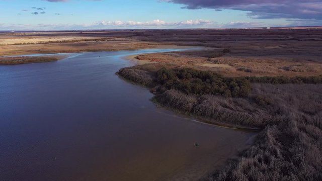 Aerial view, El Taray Lagoon, Quero, Toledo, Castilla la Mancha, Spain, Europe