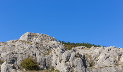 Panoramic view of rocky hill