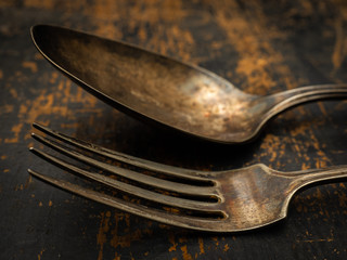 Detail of old vintage cutlery