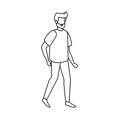 young man with beard avatar character