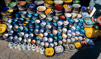 Arabic pattern, oriental islamic ornament. Moroccan tile, or Moroccan zellij - traditional mosaic