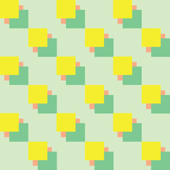 Vector Abstract Seamless Pattern background. Seamless Pattern with squares. Green Yellow and Peach square Pattern . Vector illustration