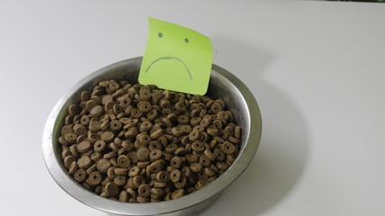 dog food on white background. is dog kibble bad or good © mynewturtle