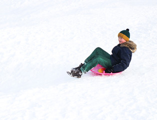 sliding from a hill boy