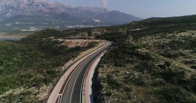 aerial photography of the roads of Montenegro