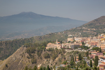 Fototapeta na wymiar A view in Taormina in Sicily