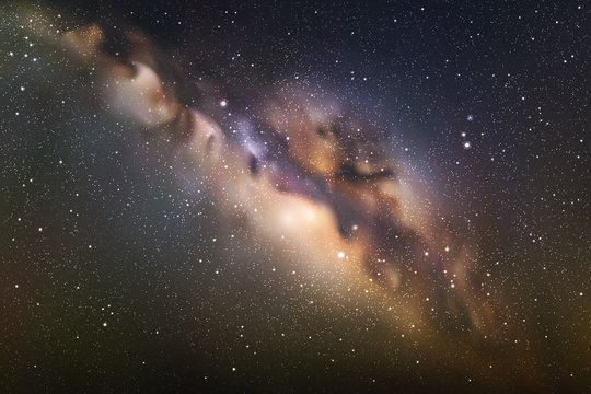 Fototapeta Space background with night starry sky and Milky Way. Nebula in cosmos
