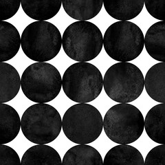 Streszczenie geometryczny wzór. Czarno-białe minimalistyczne monochromatyczne akwarele. - 242556772