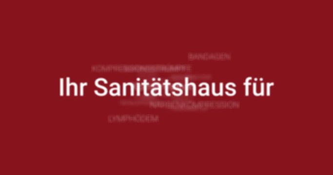 Intro welches die Leistungen eines Sanit&auml;tshauses zeigt. Brauner Hintergrund, wei&szlig;e Schrift