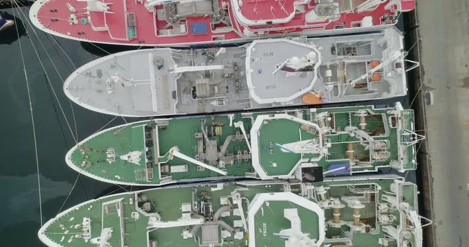 Aerial footage of Fraserburgh harbour in Aberdeenshire