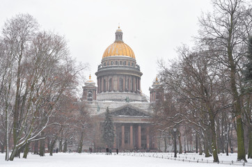 Saint Isaac's Cathedral and Alexander garden.