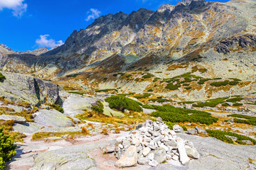 Hiking in High Tatras Mountains (Vysoke Tatry), Slovakia. Mlynicka Valley. Over the Skok waterfall (Slovak: Vodopad Skok). 1789m. © katatonia