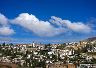 Fototapeta na wymiar Albaicin view from Alhambra in Granada