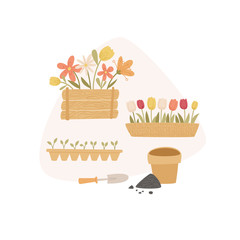 Spring gardening concept.