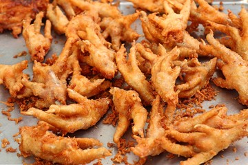Fried chicken foot at street food