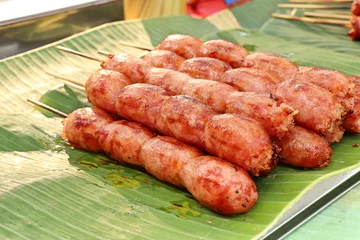Gardinen BBQ sausages street food © oilslo