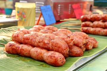 BBQ sausages street food