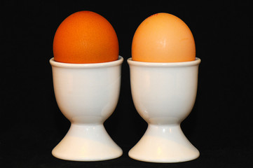 Two eggs in an egg cup
