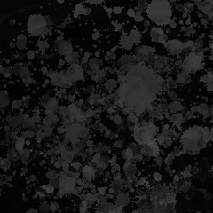 Black with gray paint splatter effect texture on white paper background. Artistic backdrop. Different paint drops. © artistmef
