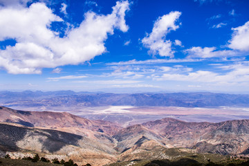 Fototapeta na wymiar View towards Badwater Basin from the trail to Telescope Peak, Death Valley National Park, California