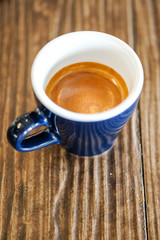 Hot coffee blue cup