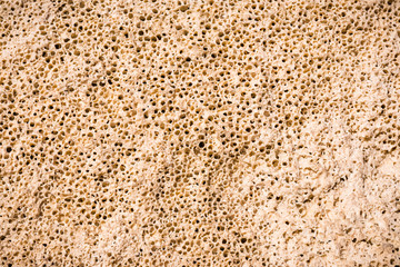 Close up of travertine stone rough surface