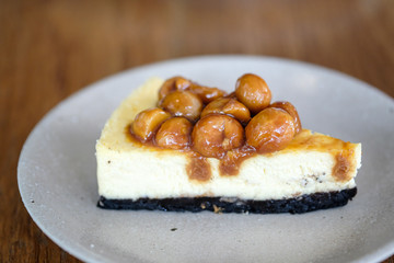 Cheesecake on table