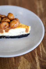 Cheesecake on table