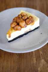 Cheesecake on table