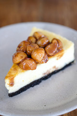 Cheesecake on table
